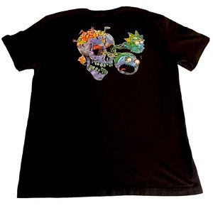 Official Rick and Morty Eyeball Skull Adult L Oversize Short Sleeve Tee Shirt
